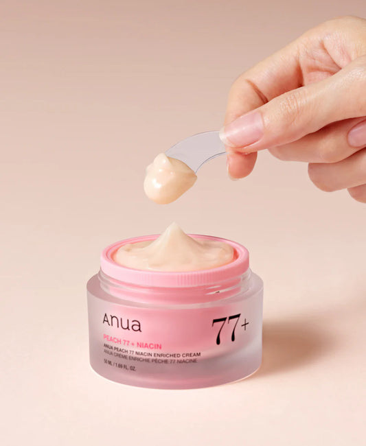 Crema Facial Iluminadora e Hidratante Con 77% de Extracto de Durazno y Niacinamida