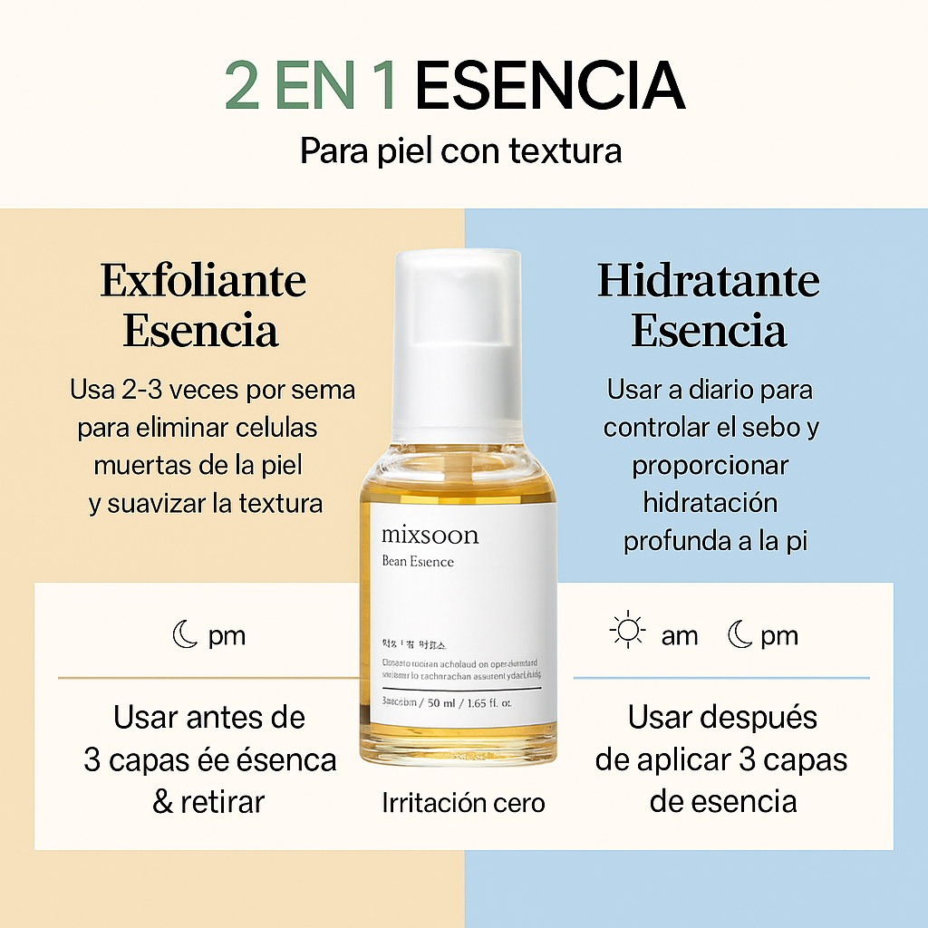 Esencia de frijol - Esencia Hidratante y Exfoliante Suave